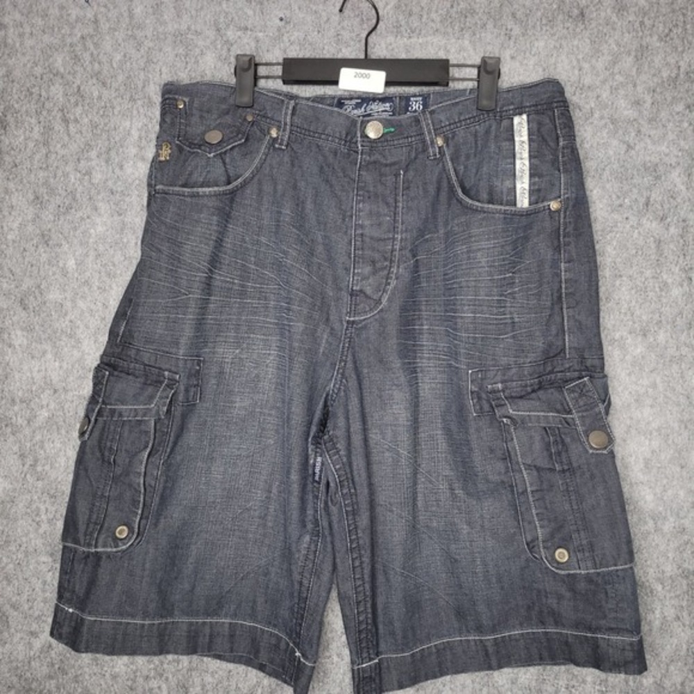 Vintage Y2K Parish Nation Denim Jean Shorts Jorts Waist‎ 36 Skater Baggy Cargo